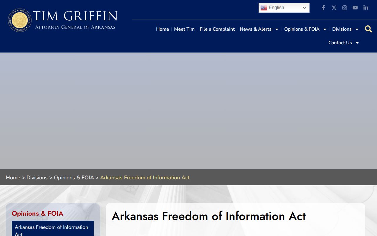 Arkansas FOIA guidance for Jefferson County arrest records