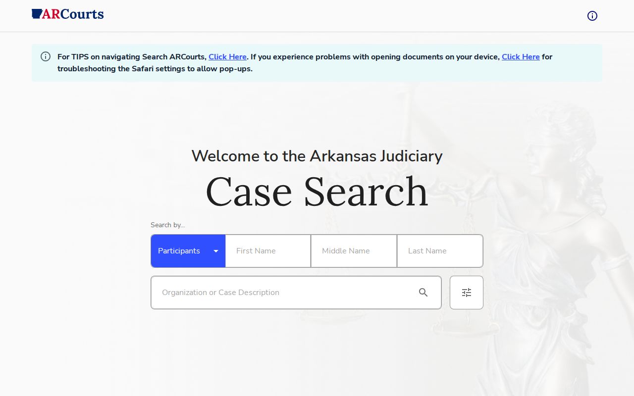 Jefferson County arrest court record search interface