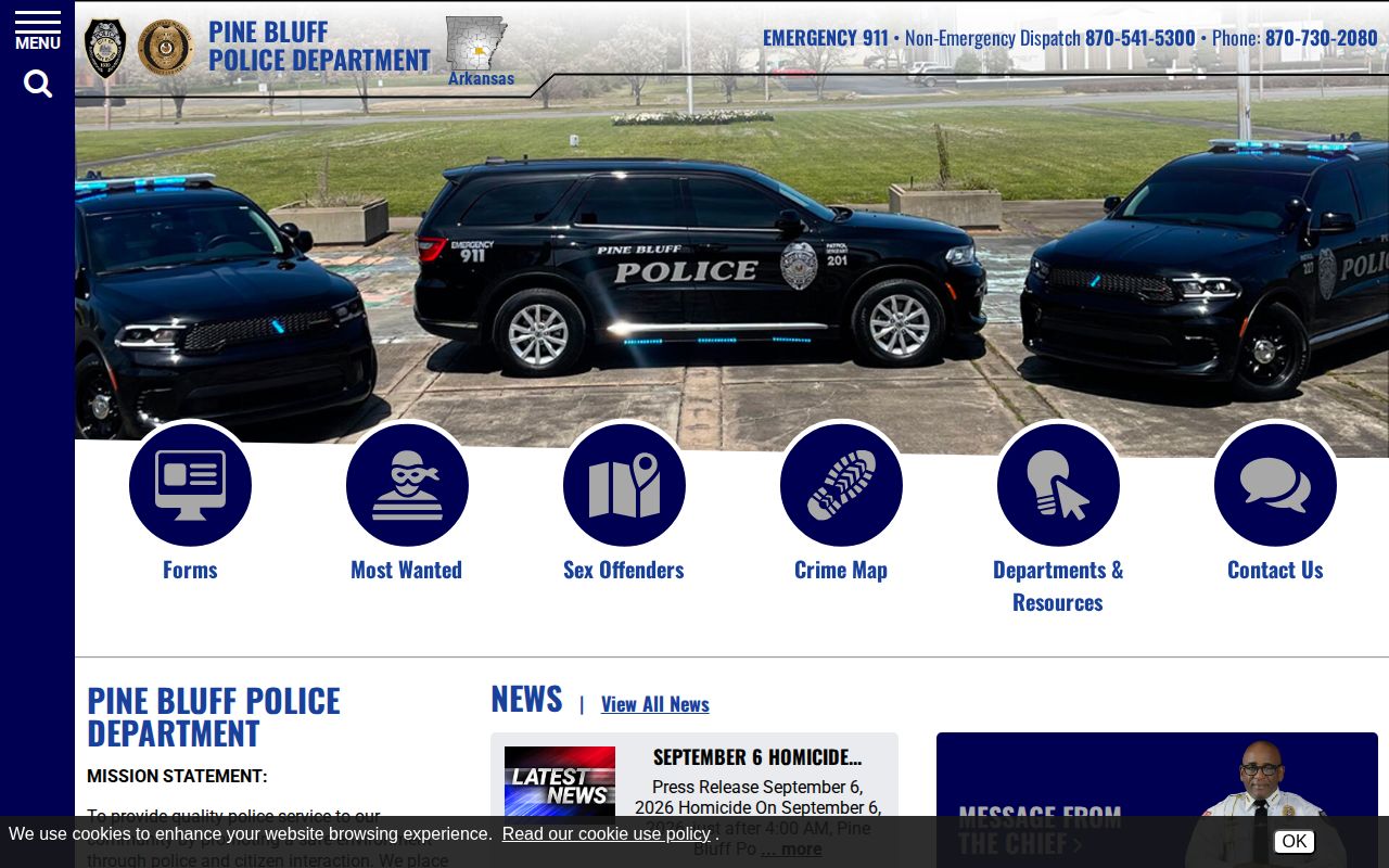 Pine Bluff Police Department official website