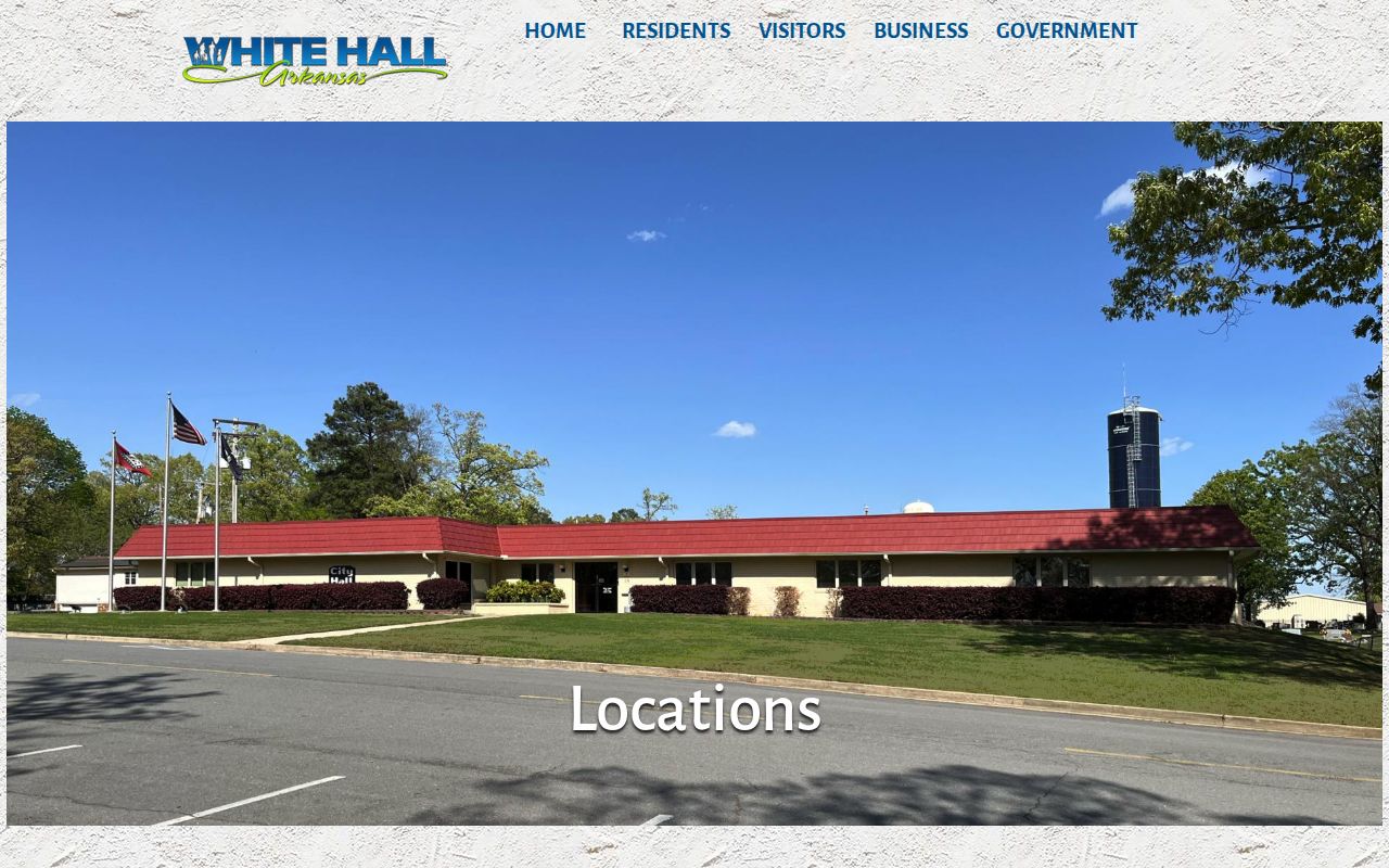 White Hall official locations page showing police contact information
