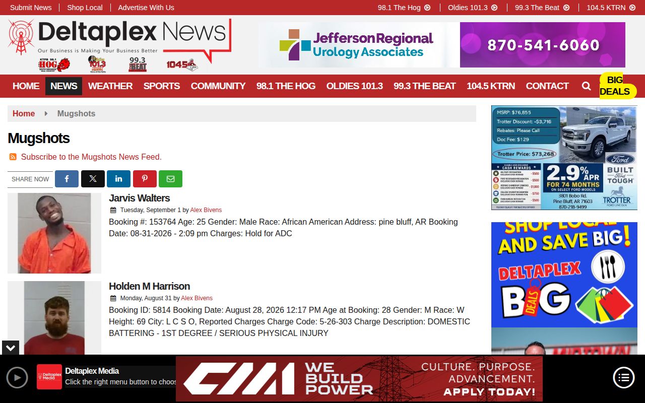 Deltaplex News booking category for Jefferson County